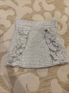 Janie and Jack girls Striped Ruffle Skirt - White & Light Blue